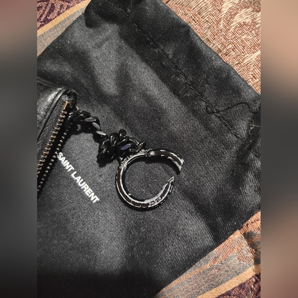 Saint Laurent Croc Embossed Key Pouch - Picture 6 of 7